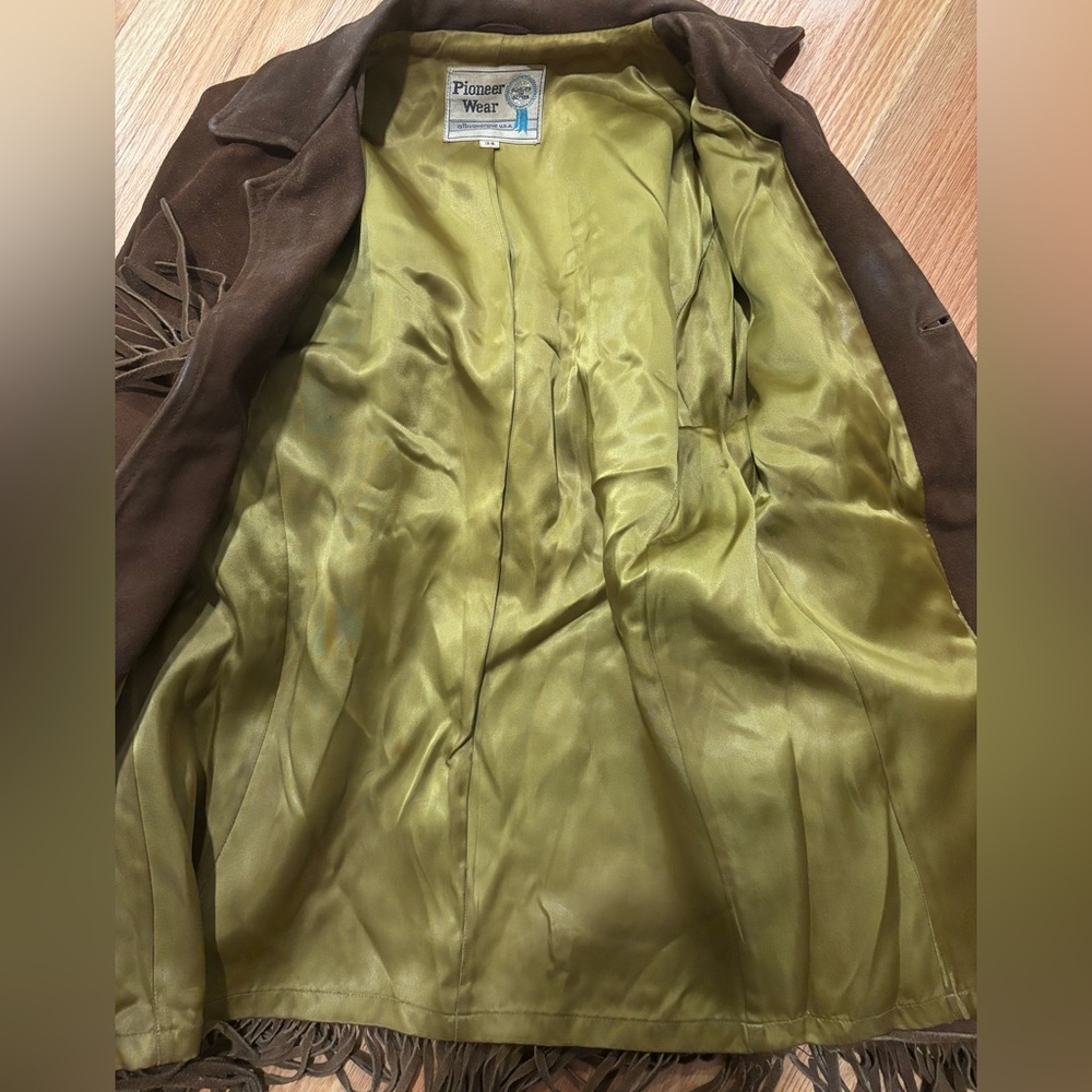 Pioneer Wear Vintage 70s Western Suede Fringe Jacket Size 34 Medium - Picture 8 of 9